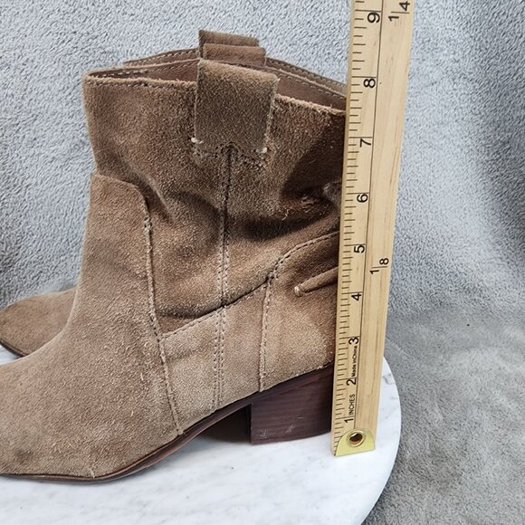 Vince Camuto Shoes Womens Size 8 Maves Brown Suede Block Heel Ankle Boots *GUC* - Picture 2 of 14